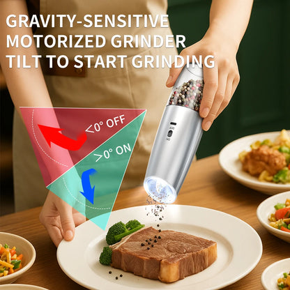 Rechargeable Electric Gravity Salt & Pepper Grinder