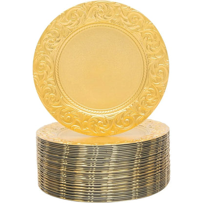 13 Inch Gold Reusable Charger Plates Set