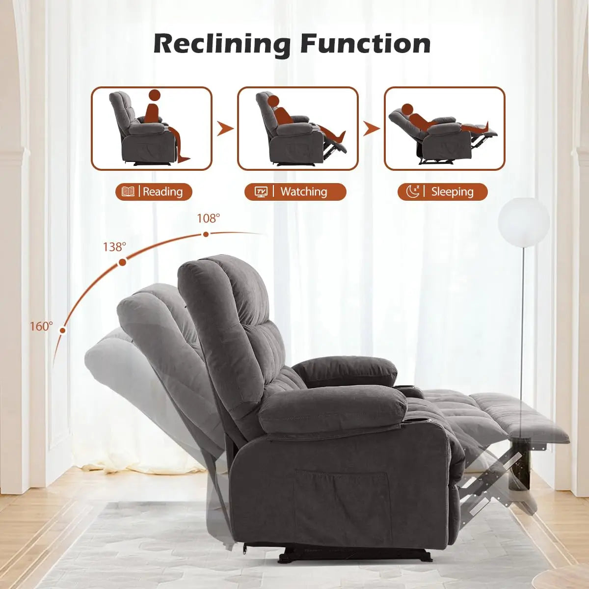 Recliner Loveseat with Cup Holders