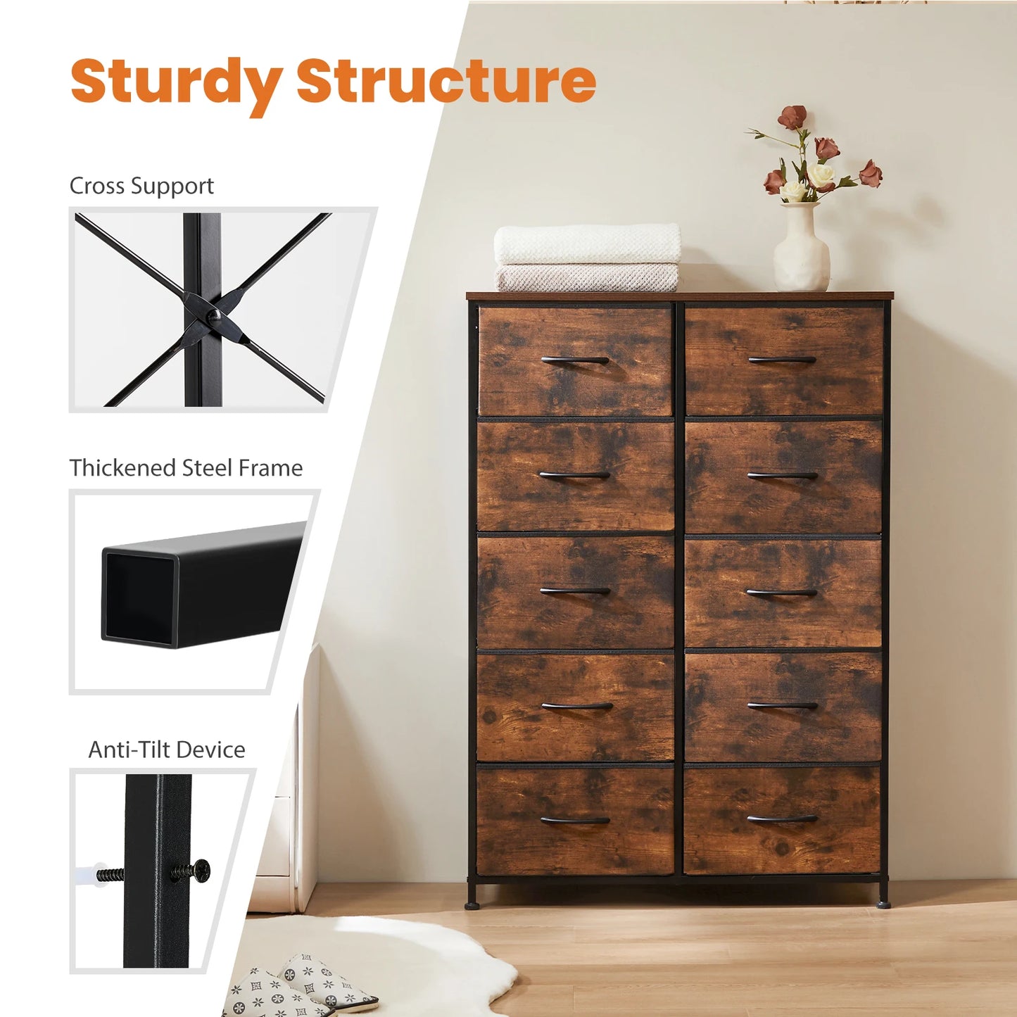 Wardrobe Steel Frame Closet/Cabinet