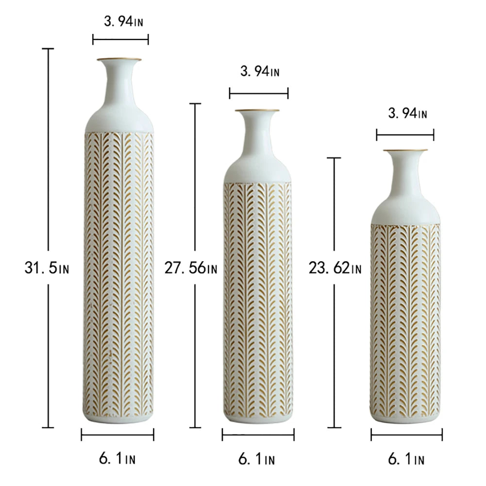 Floor Metal Vase 3-piece Vases