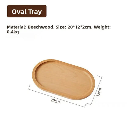 Large round Waterproof  Wood Dining Plate Tray