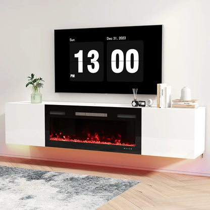70" Floating TV Stand with 36" Electric Fireplace