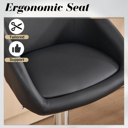 4 Modern PU Leather Swivel Barstools