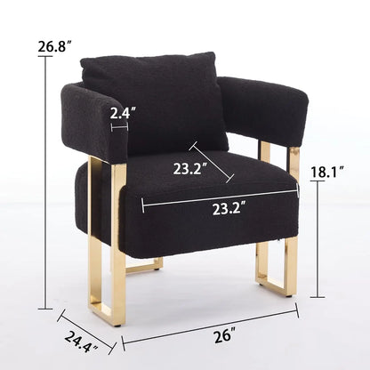 Modern Barrel Accent 2pcs Chairs, Upholstered
