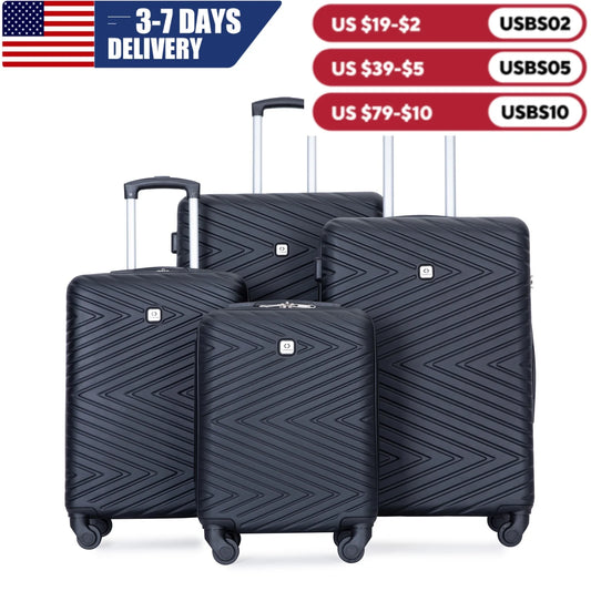 4-Piece ABS Suitcase with Spinner Wheels