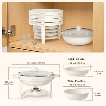 2/4Pack 5QT Fully Coated Round Chafing Dishes