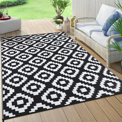Outdoor Plastic Straw Rug, Waterproof, Reversible
