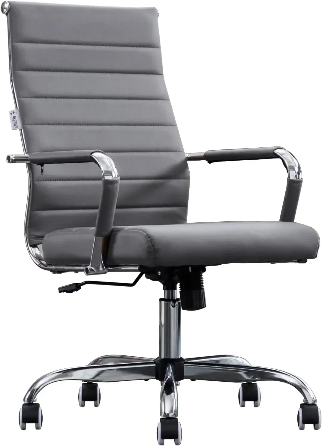 Office Chair, Ribbed Leather, Ergonomic, Adjustable