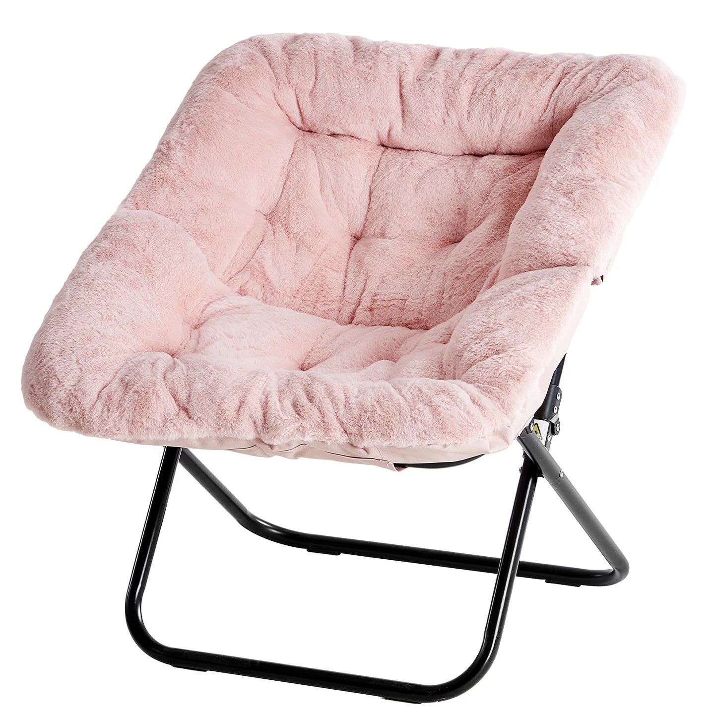 Cozy Saucer Folding Chairs Soft Faux Fur