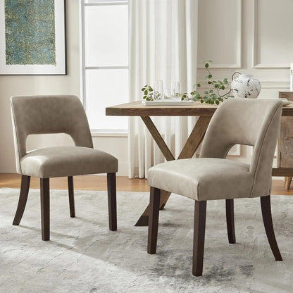 2 Faux Leather Upholstered Dining Room Chairs