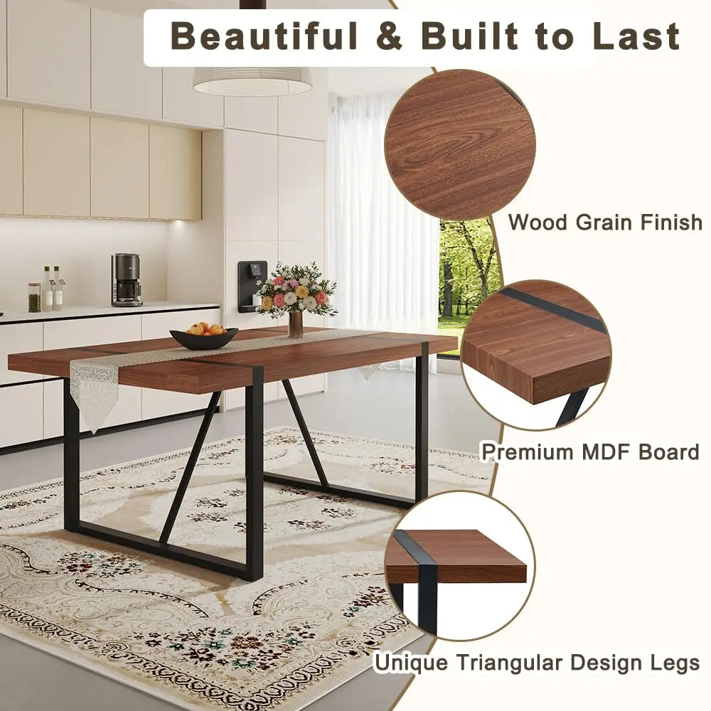 71" Walnut Dining Table Set for 8
