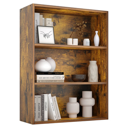 Wooden 3 Tiers Bookshelf Storage 31.5 Inch Tall