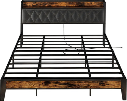 Twin/TwinXL/Full/Queen/King/CaliforniaKing Bed Frames, Storage Headboard