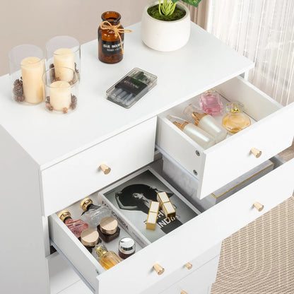 Dresser 7 Drawers Wood Storage Cabinet