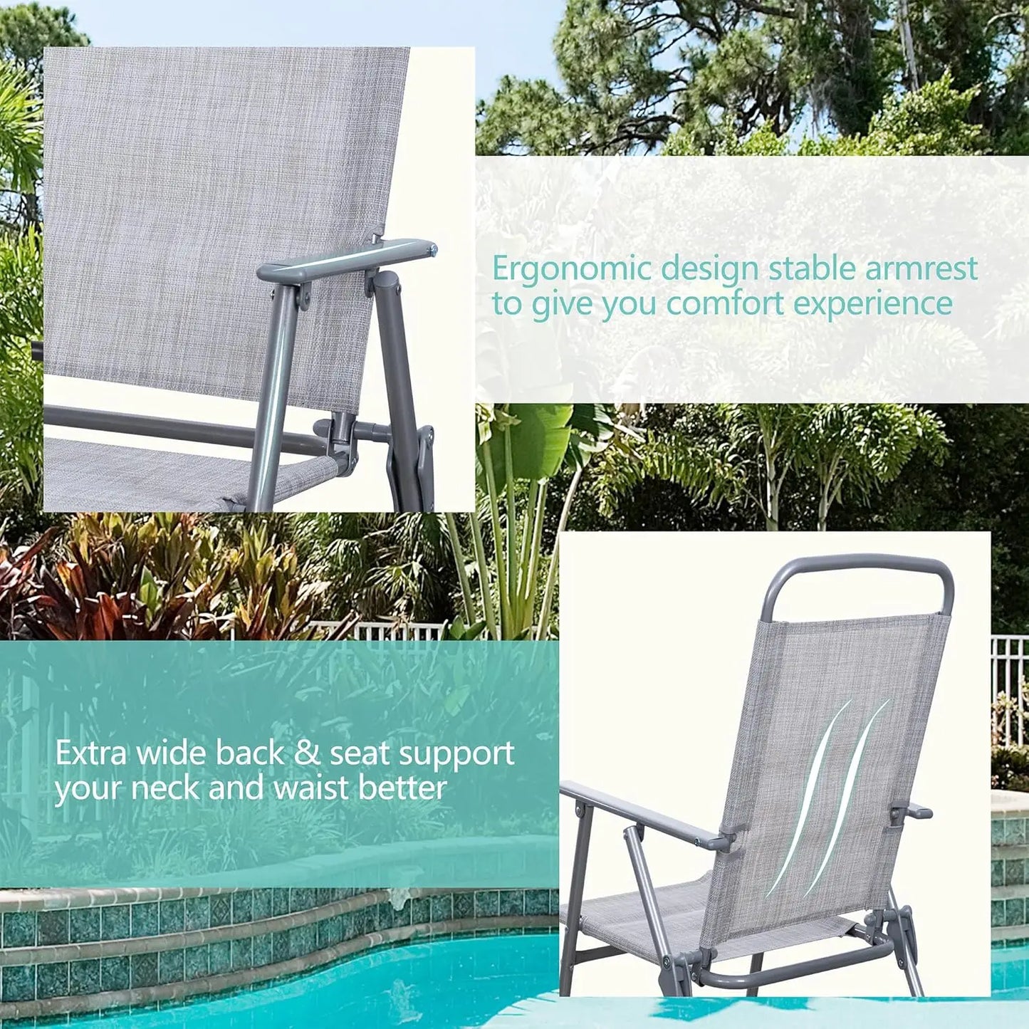 6 Pieces Folding Patio Dining Set