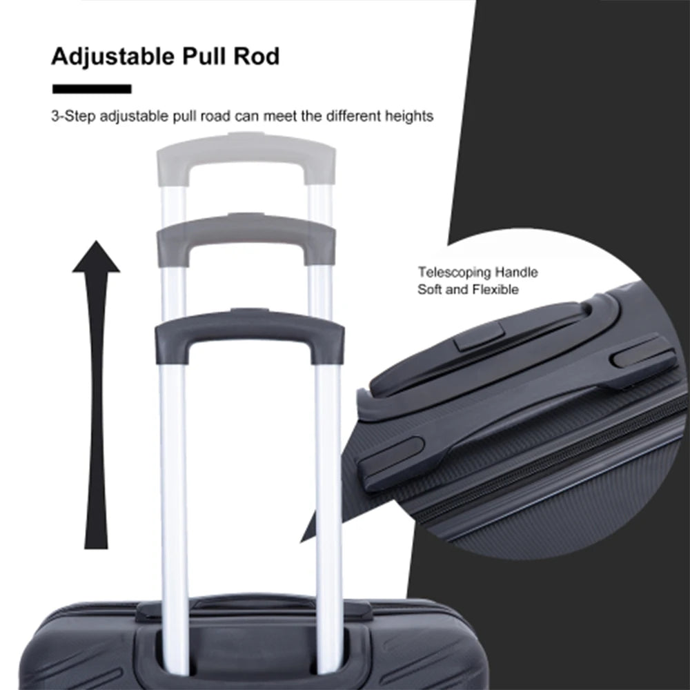 4-Piece ABS Suitcase with Spinner Wheels