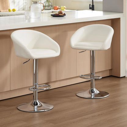 4 Modern PU Leather Swivel Barstools