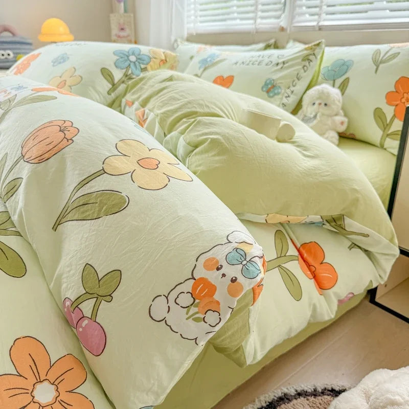 3pcs Duvet Cover Set Cartoon Strawberry Print