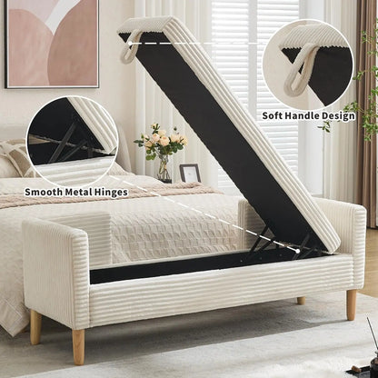 Ottoman with Storage Bench, Upholstered