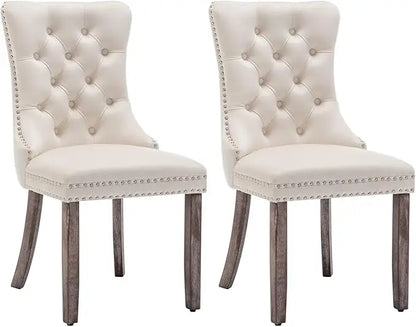 Velvet Button -Tufted Wing Back Chairs