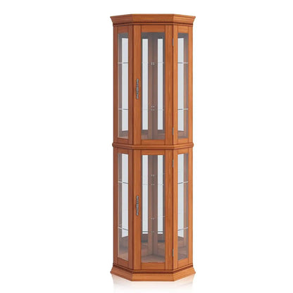 Lighted 3Side Glass Display Curio Cabinet