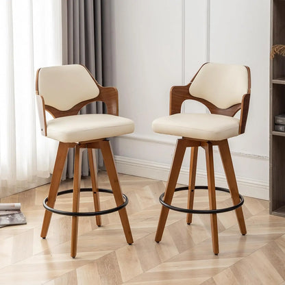 Swivel Upholstered Bar Stools Set of 2