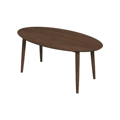 Walnut Oval Dining Table with 4 Chairs Set