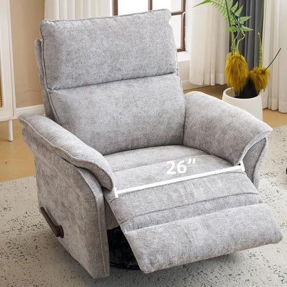 Oversized Chair, 360° Swivel Rocker Recliner