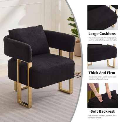 Modern Barrel Accent 2pcs Chairs, Upholstered