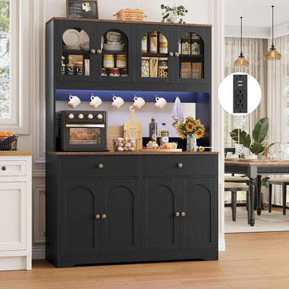 Kitchen Pantry Cabinet with Power Outlet