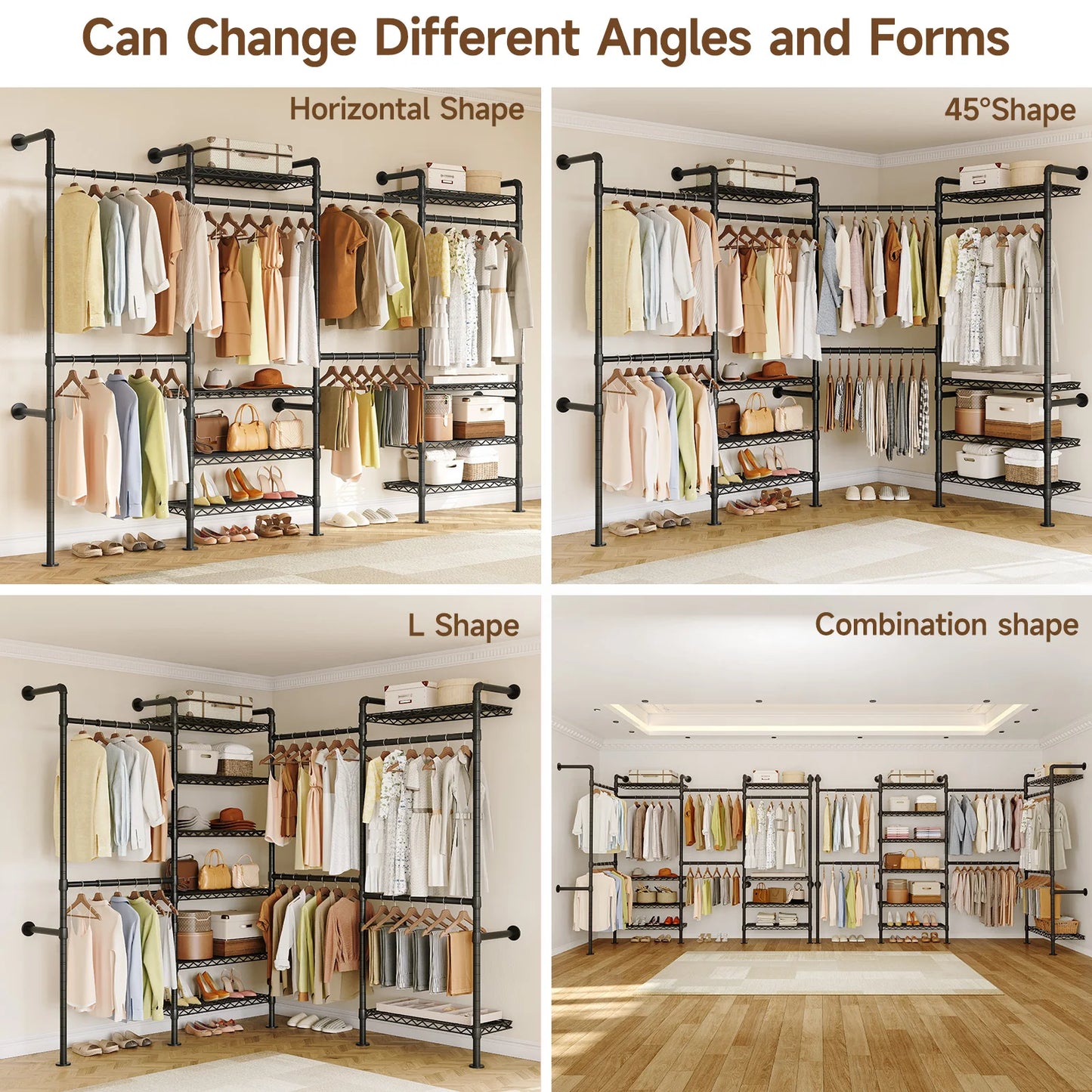 L4 Wall Mounted Industrial Pipe Clothes Rack