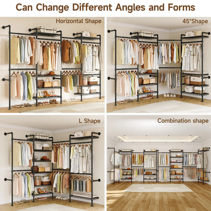 L4 Wall Mounted Industrial Pipe Clothes Rack