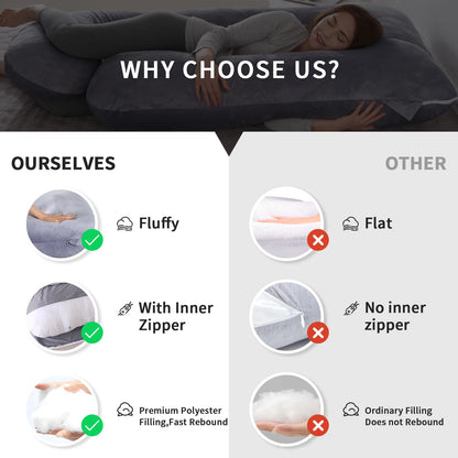 Full Body Maternity Pillow with Removable Cover
