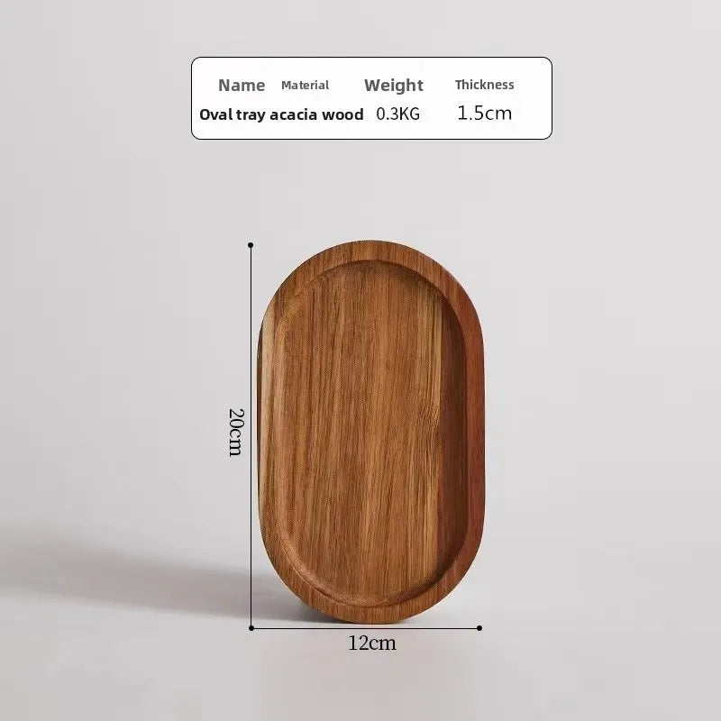 Large round Waterproof  Wood Dining Plate Tray