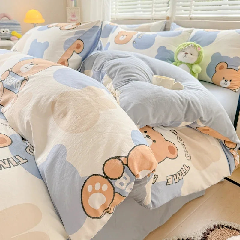 3pcs Duvet Cover Set Cartoon Strawberry Print