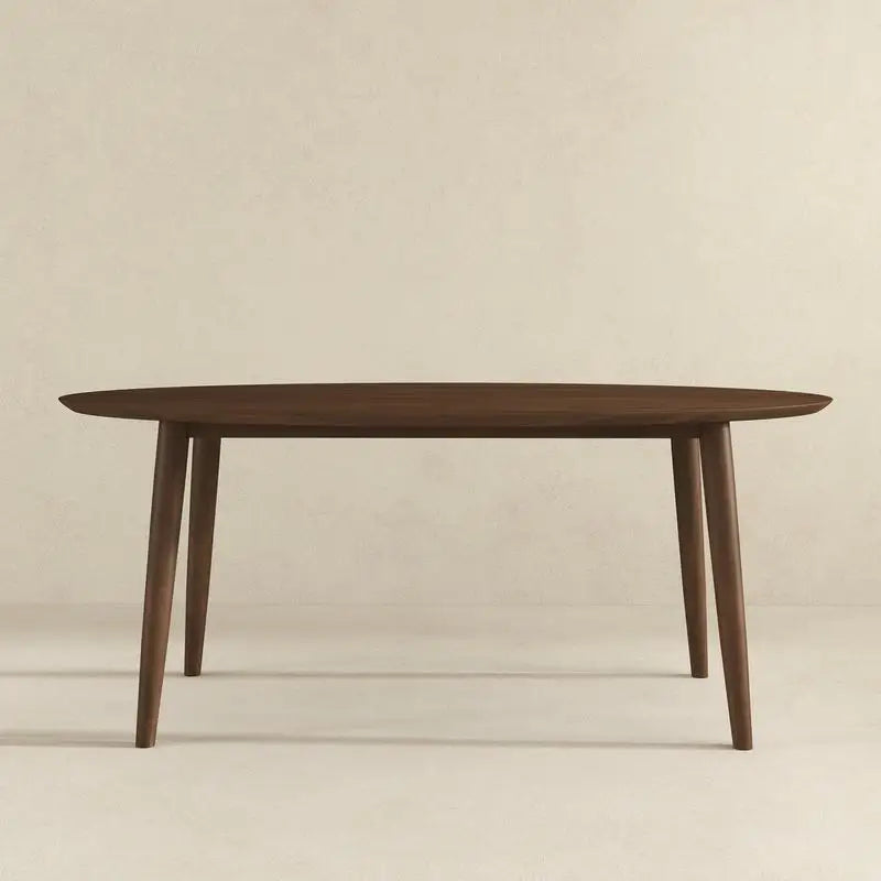Walnut Oval Dining Table with 4 Chairs Set