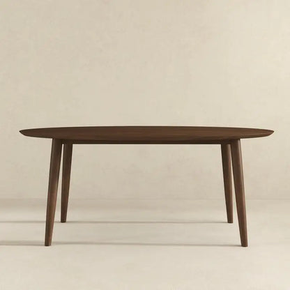 Walnut Oval Dining Table with 4 Chairs Set