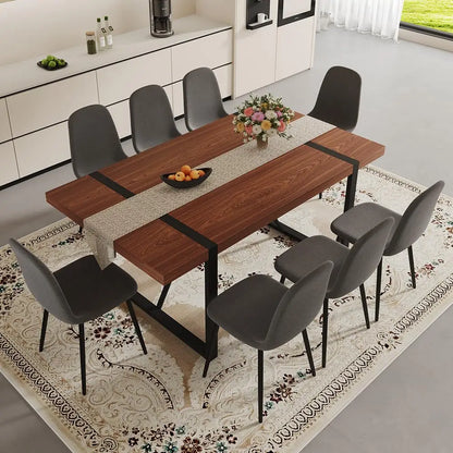71" Walnut Dining Table Set for 8