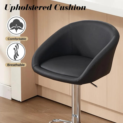 4 Modern PU Leather Swivel Barstools