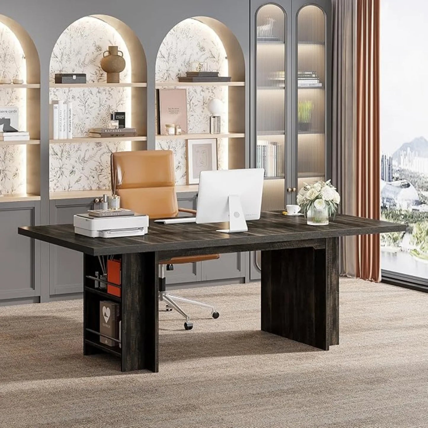 PC, Office, Work, Dining Table with Storage