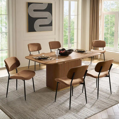 Dining Chairs Set of 6 MidCentury Modern Upholstered Chairs