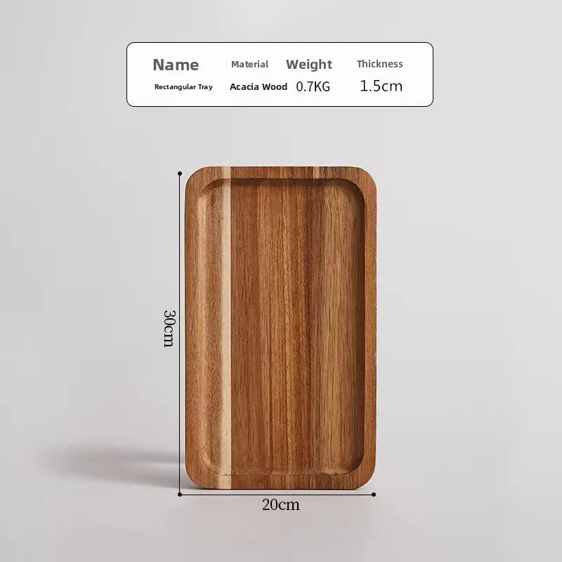 Large round Waterproof  Wood Dining Plate Tray