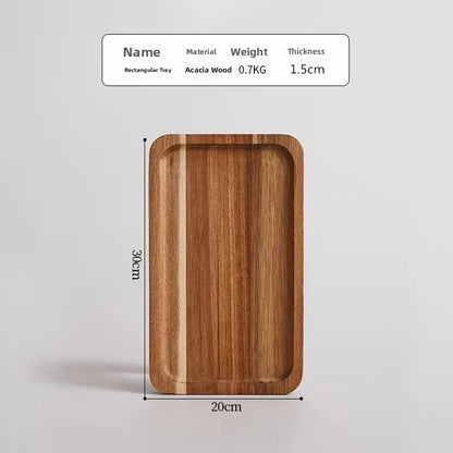 Large round Waterproof  Wood Dining Plate Tray