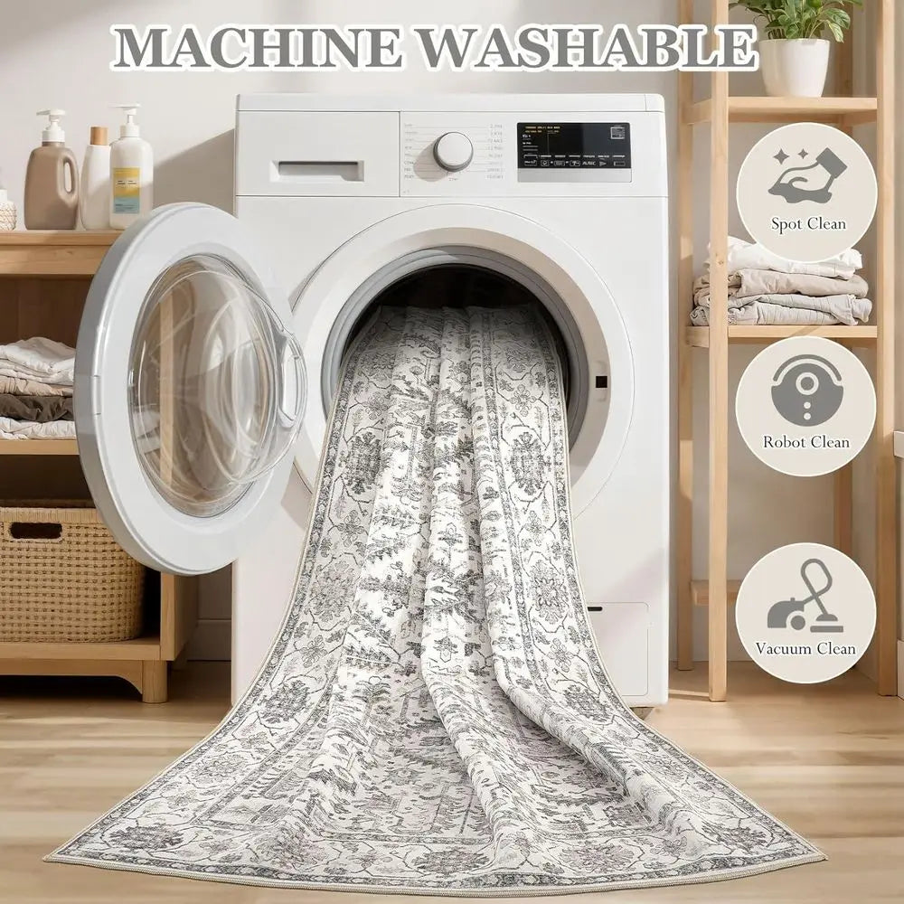 Area Rug 9x12, Washable, Non-Slip Stain Resistant
