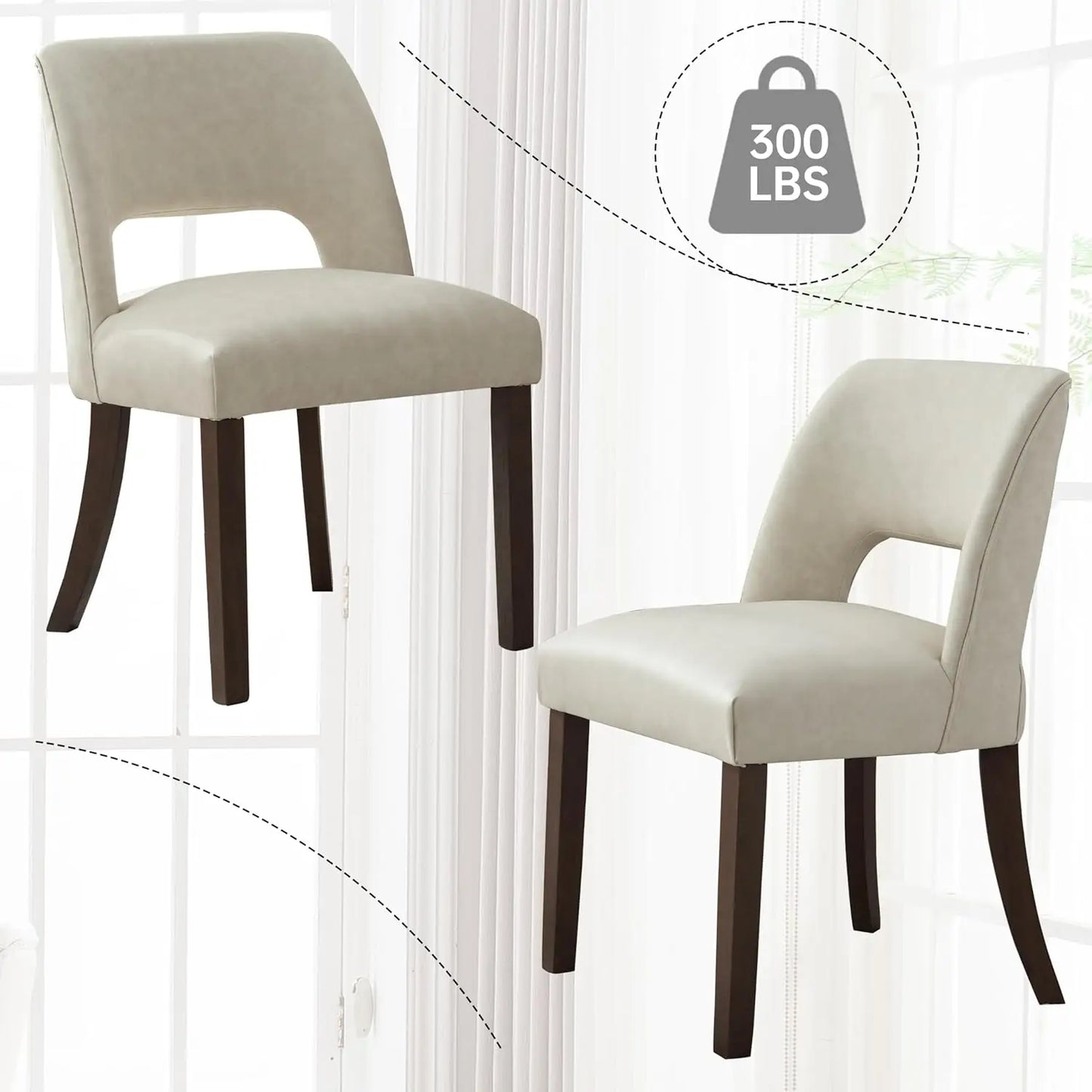 2 Faux Leather Upholstered Dining Room Chairs