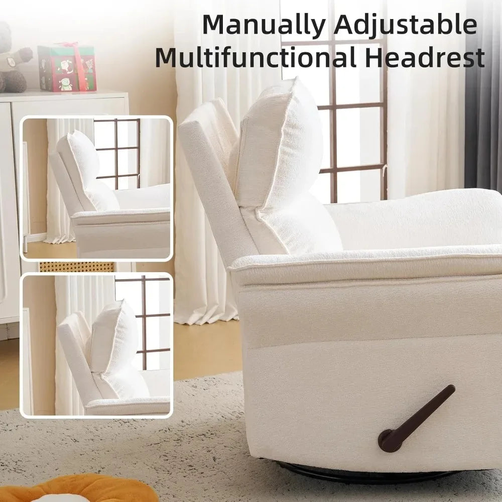 Oversized Chair, 360° Swivel Rocker Recliner