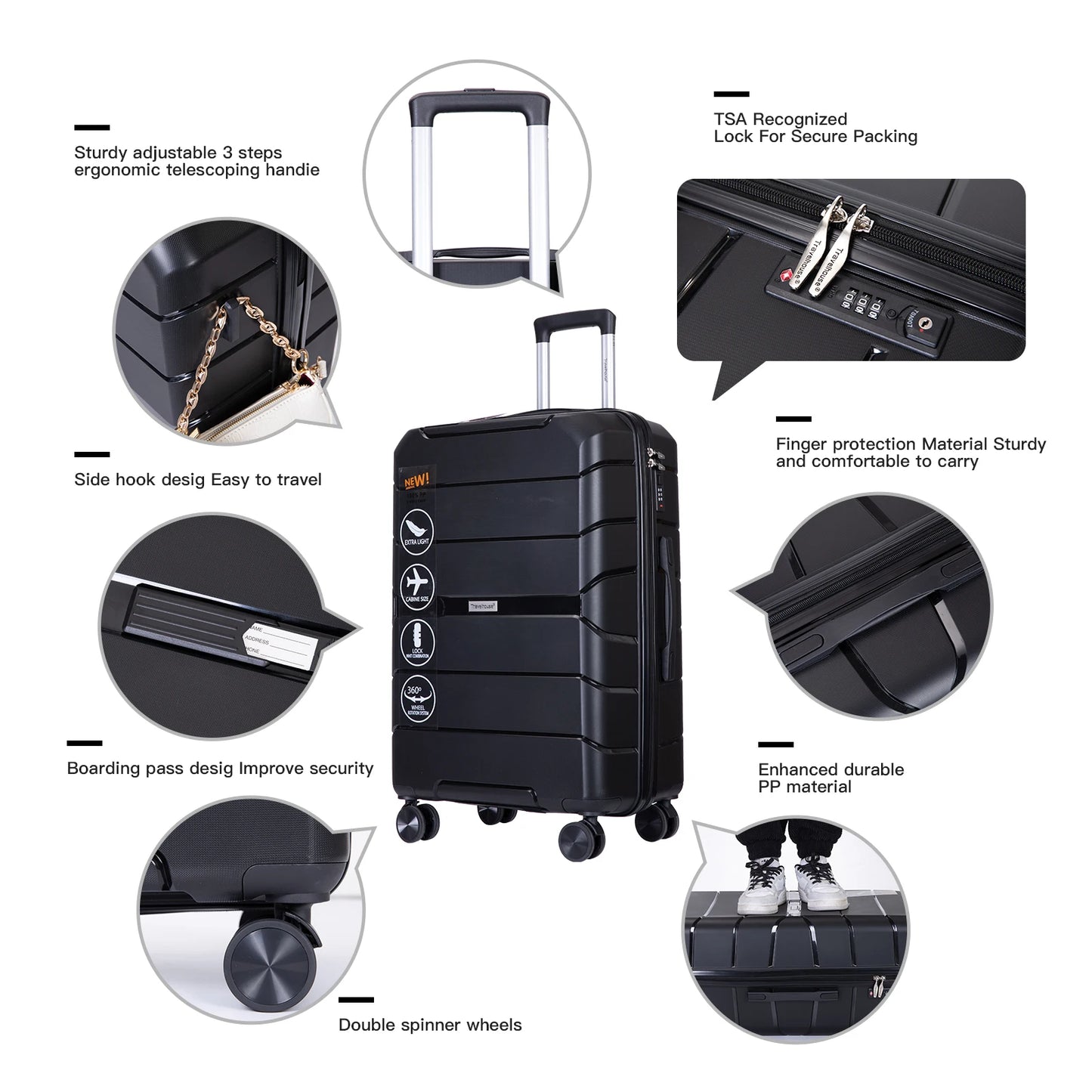 Hardshell Suitcase Spinner Wheels Set