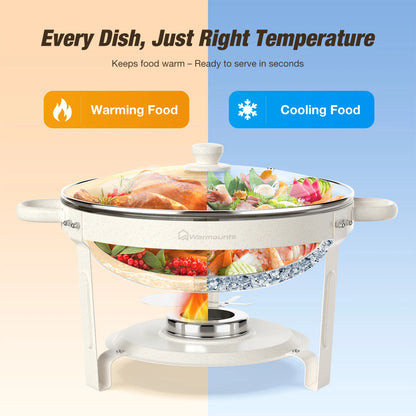 2/4Pack 5QT Fully Coated Round Chafing Dishes