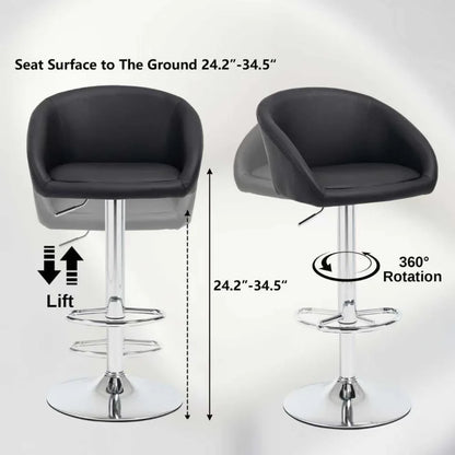 4 Modern PU Leather Swivel Barstools